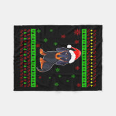 Schattige Dachshund Lange Hond Moeder Prettig Kers Fleece Deken (Voorkant (Horizontaal))