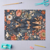 Schattige Dachshund Leuke Bloemen Decoupage Tissuepapier (Craft)