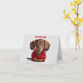 Schattige Dachshund Pup Kaart (Gele Bloem)
