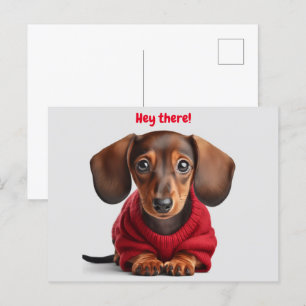 Schattige Dachshund Puppy Briefkaart