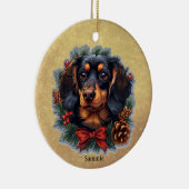 Schattige Dachshund Puppy Dog Christmas Ornament (Rechts)