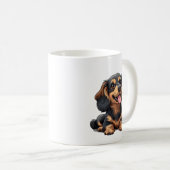 Schattige Dachshund Puppy Koffiekopje Custom Koffiemok (Voorkant rechts)
