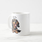 Schattige Dachshund Puppy Koffiekopje Custom Koffiemok (Voorkant links)