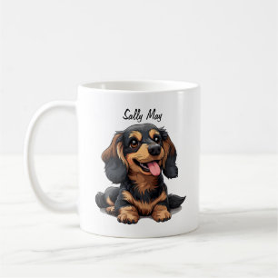 Schattige Dachshund Puppy Koffiekopje Custom Koffiemok