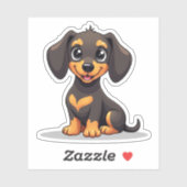 Schattige Dachshund Puppy – Pastel Sticker (Vel)