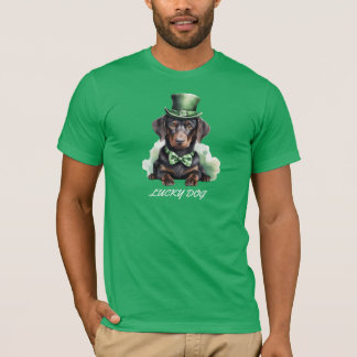 Schattige Dachshund Puppy St. Patrick's Day Lucky T-shirt