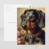Schattige  Dachshund Schilderen Briefkaart (Voorkant / Achterkant)