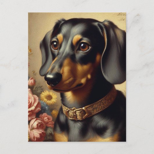 Schattige  Dachshund Schilderen Briefkaart (Voorkant)