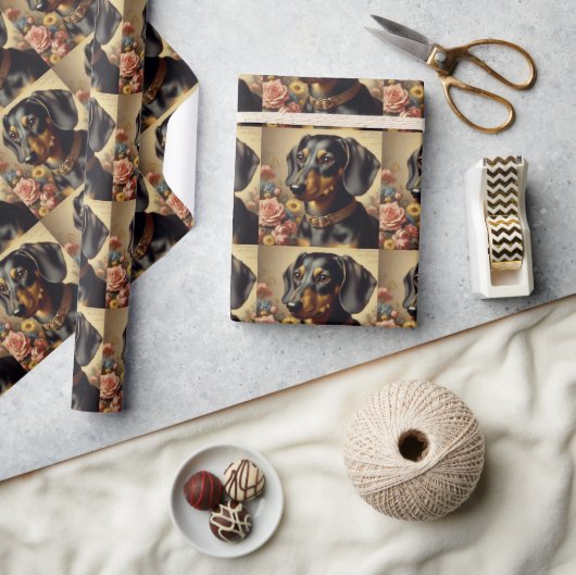 Schattige  Dachshund Schilderen Cadeaupapier (Crafts)