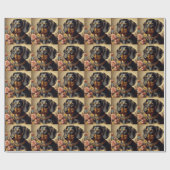 Schattige  Dachshund Schilderen Cadeaupapier (Vlak)