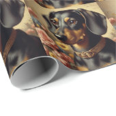 Schattige  Dachshund Schilderen Cadeaupapier (Rol Hoek)