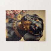 Schattige  Dachshund Schilderen Legpuzzel (Horizontaal)