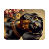 Schattige  Dachshund Schilderen Magneet (Horizontaal)