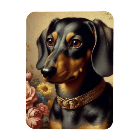 Schattige  Dachshund Schilderen Magneet (Verticaal)