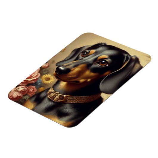 Schattige  Dachshund Schilderen Magneet (Linkerzijde)