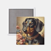 Schattige Dachshund Schilderen Magneet (Voorkant / Achterkant)