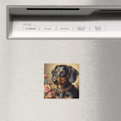 Schattige Dachshund Schilderen Magneet (Insitu (Vaatwasser))