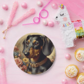 Schattige  Dachshund Schilderen Papieren Bordje (Feest)