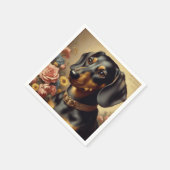 Schattige Dachshund Schilderen Servet (Hoek)