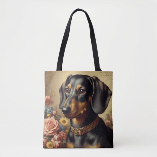 Schattige  Dachshund Schilderen Tote Bag (Voorkant)