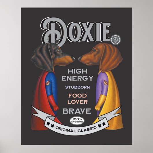 Schattige Dachshund Superhero Team Poster (Voorkant)