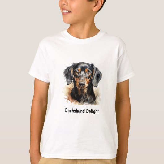 Schattige Dachshund T-shirt voor jongen (Voorkant)