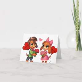Schattige Dachshund Valentijnkaart Kaart