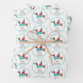 Schattige Dachshund Vrolijk Kerstfeest Inpakpapier Vel (In situ)