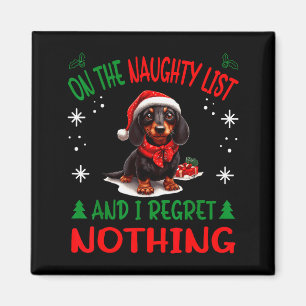 Schattige Dachshund Wiener Doxie Hond Kerstmis Op Magneet