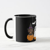 Schattige Dachshunds Halloween Feest Mok (Links)