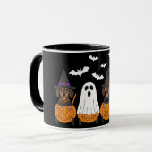 Schattige Dachshunds Halloween Feest Mok (Voorkant links)