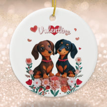 Schattige Dachshunds houden van harten Persoonlijk