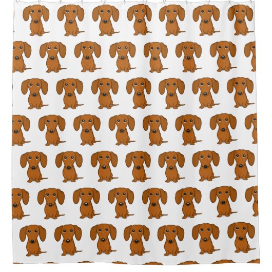 Schattige Dachshunds-patroon | Hondenliefhebber va Douchegordijn (Voorkant)