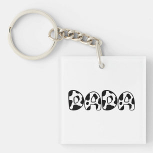 Schattige Dada Koe Verjaardag Familie Matching Boe Sleutelhanger