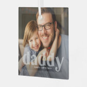 Schattige Daddy-overlay-typografie-foto  Glas Ornament (Voorkant links)