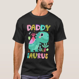 Schattige Daddy Saurus Papa Dinosaurus Verjaardag T-shirt