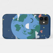schattige Dag van de Aarde Case-Mate iPhone Case (Achterkant (horizontaal))
