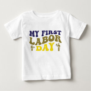 Schattige Dag van de Arbeid Baby T-shirts: Vier