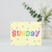 Schattige Dag Van De Week Zondag Briefkaart (Staand voorkant)