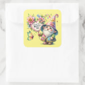Schattige dagelijks Moederdag gnome Vierkante Sticker (Tas)