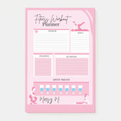 Schattige Dagelijkse Fitness Workout Tracker Plann Post-it® Notes (Voorkant)