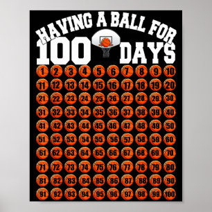 Schattige dagen schooldag basketbalschool 100 100s poster