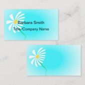 schattige dageraad turquoise en wit, dubbelzijdig visitekaartje (Voorkant / Achterkant)