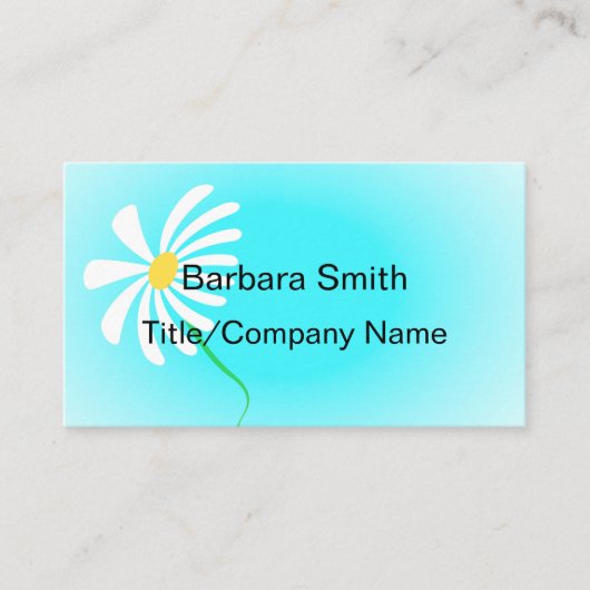 schattige dageraad turquoise en wit, dubbelzijdig visitekaartje (Voorkant)