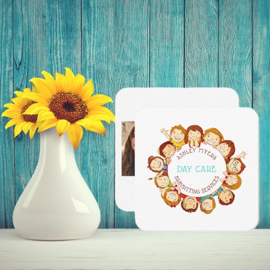 Schattige Dagopvang Babysitting Profiel & Foto Vierkante Visitekaartje
