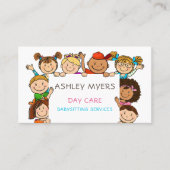 Schattige Dagopvang Babysitting Profiel & Foto Visitekaartje (Voorkant)