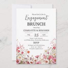 Schattige Daisy Bloemen Verloving Brunch Party Kaart