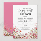 Schattige Daisy Bloemen Verloving Brunch Party Kaart (Voorkant / Achterkant)