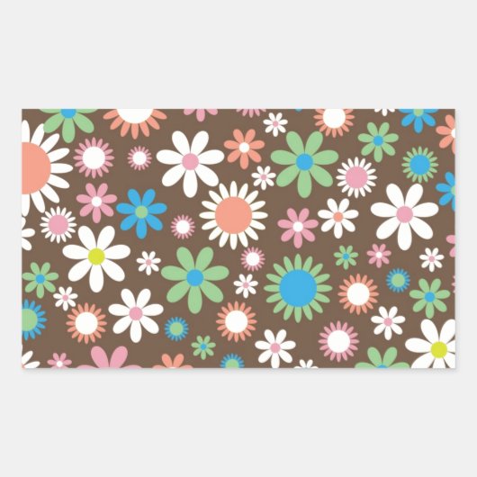 Schattige Daisy bloemmotief Rechthoekige Sticker (Voorkant)