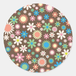 Schattige Daisy bloemmotief Ronde Sticker